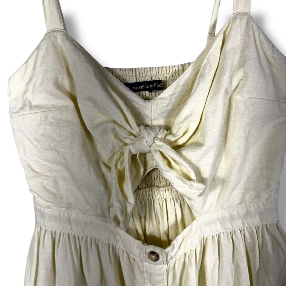 4 for $40 SALE! Abercrombie & Fitch Knot-Front Dress, Pale Yellow, Size Small - Picture 6 of 14